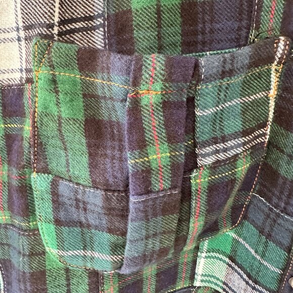ARATTA SILENT JOURNEY CUSTOM DESIGNED PATCHWORK FLANNEL & PRINT SHIRT - Picture 5 of 7